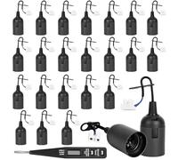 24 PCS E27 Support d'ampoule, Douille de Lampe, 4A 250V Max.60W Douille de Chantier, E27 Douille de rénovation avec Tension VDE/Testeur de Phase pour Ampoules LED, Halogènes et Incandescentes