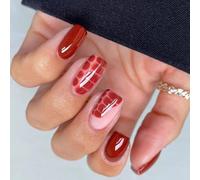 24 PCS Elegant Full Covers Stick On Nails Square False Fall Réutilisable Presse Sur Simple Artificiel