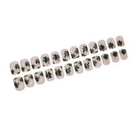 24 PCS Festival Press On Nails Green Faux Shamrocks Stick Square En Acrylique