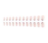 24 PCS French Tip Press On Nails Heart Glossy Heart Artificiel Square Square Le Jour De La Saint-Valentin Faux