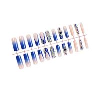 24 PCS French Tip Press On Nails Long Coffin Faux Nails S'en Tiennent À Des Artificiels Pour Fête
