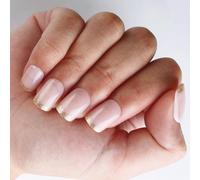 24 PCS French Tip Stick On Nails False False Square Press Sur Le Carré Sur L'acrylique Artificiel Réutilisable
