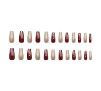 24 PCS GLITEUR COUVERTES FALUS FAUX Nails Stick Elégant Sur Les Chats Presse À L'œil Sur L'acrylique Artificiel Réutilisable