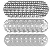 24 Pcs Kit de Réparation de Rondelles de Serrage pour Pare-chaleur, φ30 mm Clips de Protection Thermique, φ52 mm Rondelles étoiles de Verrouillage Métalliques pour Réparation de Bouclier Thermique