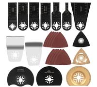 24 Pcs Lames de Scie Oscillantes, Outil Multifonction Saw Blades Accessoires Kit, Bois Plastique Métal Universelle Outil Multifonctions Accessoires Kit pour Poncer, Meuler, Couper et Polir