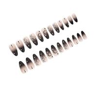 24 PCS MIDES AMANDE Stick On Nails Glossy Full Covers Faux Nails Star Moon Press On Manucures Supplies