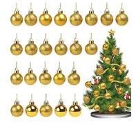 24 PCS Mini Boules De Noel Petites Boules De Noël 3 CM Sapin De Noel Boule De Noël En Plastique Incassable Pour Christmas Décoration Arbre Fête Boule Mini De Table Décorations De Sapin Ensemble