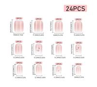 24 PCS Nails Appuyez sur un gradient floral court court de faux ongles de couverture complète colle sur une fausse presse réutilisable décorative carré, le carré