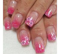 24 Pcs Paillettes Couvertures Complètes Bâton Sur Les Ongles Ongles Artificiels Hiver Faux Moyens Carrés Press