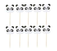 24 PCS Panda Cupcake Toppers Animaux Cupcake Toppers Panda Party Supplies Panda Party Décorations Cupcake Picks Dents Cupcakes Bébé Anniversaire Faveurs Fournitures