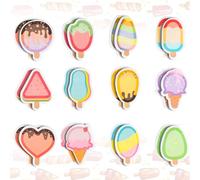 24 Pcs Petits Blocs-notes Autocollants pour Enfants, 720 Feuilles Notes Autocollantes en Forme de Glace, Notes Adhésives Sticky Notes pour Cadeau Invite Anniversaire Enfant