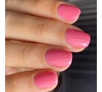 24 PCS Pinks Bâton Sur Les Ongles Faux Falsificatifs Brillant Appuyez Le Carré Court Une Couleur Solide Acrylique