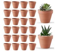 24 Pcs Pots de Fleurs en Terre Cuite, 3,5 x 3 cm Petite Terre Cuite Pots, Mini Terracotta Pot avec Trou de Vidange, Petit Pot de Fleur, Pots de Fleurs Peinture Graffiti pour Intérieur Extérieur