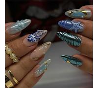 24 PCS PRESSE GLOSSY SUR LES NOURS FAUXE FALSE STAR MELLAFSH COUVERS FULLES Pour Femmes Et Filles