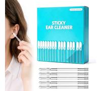 24 PCS Reusable Sticky Ear Cleaning Sticks, Dual-Ended Swabs with Case | Dual-ended soft adhesive tips help pick up ear debris during adult daily care, with a compact case for organized storage.(L)