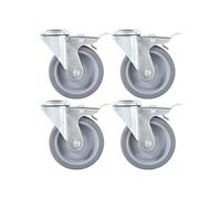 24 pcs Roulettes pivotantes à trou de boulon 100 mm