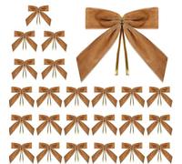 24 PCS Satin Ribbon Bows - Christmas Tree Velvet Bows Set of 24 - Bow Decorations for Party, Gift Wrapping, Crafting, Weddings, Cake - Premium Satin-Finish Holiday Decor for Door Window Indoor Outdoor