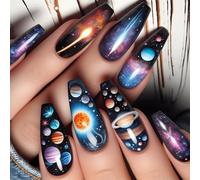 24 PCS Skies Étoilés Bâton Sur Des Clous Couvertures Complètes Sur Les Clous De Faux Ongles Élégants Les Manucures Fournitures