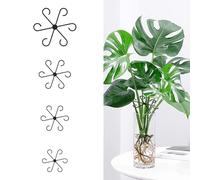 24 Pcs Support de Tige Plantes Vivaces, Anneau de Soutien Plantes, Clips Support de Plante en Plastique Plante de Intérieur Jardin Monstera Fleurs Roses Légume(Noir)