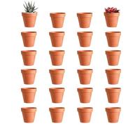 24 pcs Terre Cuite Mini Pots de Plante, 3 X 3.5 cm Pots de Fleurs Peinture Graffiti, avec Trou de Vidange, pour la Décoration