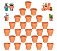 24 Pcs Terre Cuite Mini Pots de Plante, Pots de Fleurs en Terre Cuite, 3 X 3,5 cm Mini Terracotta Pot avec Trou de Drainage, pour L'intérieur et Les Jardins