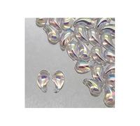 24 pcs ZoliDuo Czech 2-hole glass beads, 5 x 8 mm crystal AB, left version (Perles de verre zoliduo tchèque 2 trous Crystal AB)