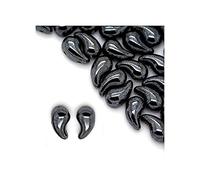 24 pcs ZoliDuo Czech 2-hole glass beads, 5 x 8 mm hematite, right version (Perles de verre zoliduo tchèque 2 trous Hématite)