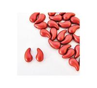24 pcs ZoliDuo Czech 2-hole glass beads, 5 x 8 mm metallic red, left version (Perles de verre zoliduo tchèque 2 trous rouge)