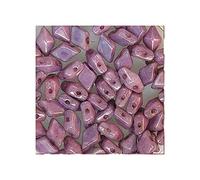 24 Perles de verre pressées - Diamonduo à deux trous 5x8mm - Violet (Pressed glass beads - two-hole DIAMONDUO - purple)
