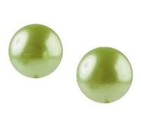 24 Perles Nacrées Vert Anis 2cm G