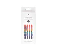 24 Perles rondes doubles - bois arc-en-ciel - 22 mm Multicolore G