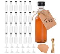 24 petites bouteilles de liqueur à remplir, 50 ml, mini flacons en plastique, petites bouteilles vides à remplir, bouteilles de liqueur pour remplir de liqueur de gingembre, Noël, mariages
