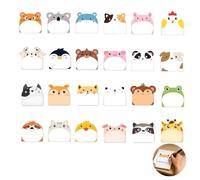24 Petits Blocs Notes Autocollants Animaux Mignons, Feuilles Adhésives Animales Mignon Étiquettes Autocollantes Papeterie Kawaii Sticky Mémos Feuilles de Notes Adhésives pour l'École la Maison Cadeaux