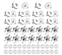 24 Pièce boutons-pression magnétiques de 14 mm - Pour sac à main,sac à dos, vêtements, manteaux, vestes, coupe-vent, bricolage,Argenté