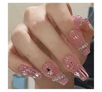 24 Pièce/ensemble Moyen Ballet Français Blanc Camélia Pierre Décoration Faux Ongles Presse Sur Ongles Art Kit Manucure(Y8)