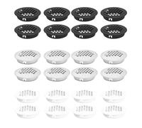 24 PièCes 35 Mm Grille Aeration Acier Inoxydable Grille Ventilation Installation RéGlable Noir, Blanc, Argent Grille AéRation Ronde pour Armoires, Penderies, Meubles à Chaussures Et Caves à Vin