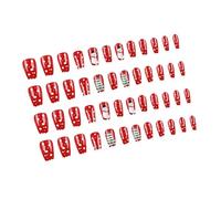 24 Pièces/48 Pièces De Vacances À Presser Sur Les Ongles Avec Des Motifs Bonhomme Neige Et Flocon Neige Artificiels Pour La Célébration Du Festival Faux Français Festifs