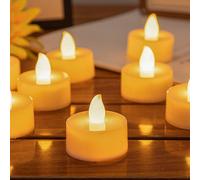 24 pièces/6 pièces Petites bougies à thé LED sans flamme, bougies à lumière chaude, décoration de maison minimaliste, petites lumières, veilleuses, bougies de Noël, Saint-Valentin, jours fériés, décor