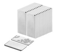 24 Pièces Aimants Adhésifs Puissants 20 × 10 × 2 mm, Aimants Puissant Neodyme Adhésifs Extra Forts, Magnets Rectangulaires Néodyme pour Tableau Blanc, Réfrigérateur Cuisine Artisanat Bricolage Photos