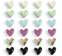 24 Pièces Aimants Frigo Cœur Colorés,3D Magnets Puissants Décoratifs Mignons pour Réfrigérateur,Tableau Blanc,Casier,Armoire,Bureau,Aimants en Forme de Cœur pour Notes Photos Décoration Cuisine Maison