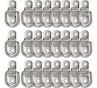 24 Pièces Ancre d'Arrimage à Anneau en D 1/4 Pouces Remorque à Anneaux D en Acier Inoxydable Argent 700 Lbs Support d'Anneau D Plaque de Montage de l'Anneau en D pour Sangles d'Arrimage à Cliquet