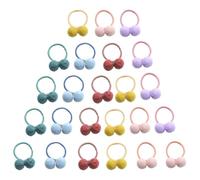 24 Pièces Anneau Cheveux Garçon et Filles à Pompons en Tissu | Accessoire de Coiffure pour Petite Fille, Tenue, Facile à Clipser, Rangement Pratique Couleur Aléatoire