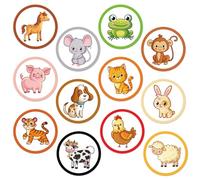 24 Pièces Autocollants Apprentissage de la Propreté, 12 Styles Pot Cible Toilette Changent Couleur Cochon, Chien, Chat Siège Pot Réutilisables Animaux pour Enfants