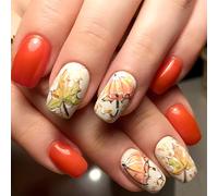 24 Pièces Automne Feuille Presse Sur Ongles Design Français Tendance Longue Durée Faux Ongles Rapidement Adapté Pour Les Fêtes Événement French Design Press On Nail Autumns