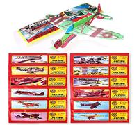 24 Pièces Avions en Polystyrène Expansé, Planeurs en Polystyrène, Voler Planeur Avions Jouets, Différents Motifs, Cadeaux D'anniversaire pour Garçons & Filles, Emballage Individuel