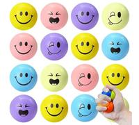 24 Pièces Balles Anti-Stress Balles de Visage Drôle de Sourire 5CM Balle de Décompression Mini Balles en Mousse Boules de Soulagement d'Anxiété pour Adultes Enfants (Sourire visage-5CM, 12)