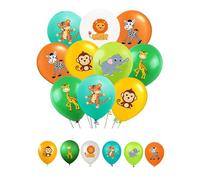 24 Pièces Ballons Animaux Safari 12 Pouces Latex Décorations Fête Thème Jungle Enfants