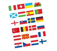 24 Pièces Bannière Chaîne Drapeau Football Européen en Polyester | Imprimé Vif et Net, Léger, Facile à Nettoyer, Résistant, pour Bar et Fête