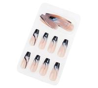 24 Pièces Bâton De Flamme Dégradé Bleu Sur Les Ongles Artificiels Longs