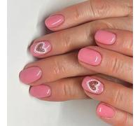 24 pièces bâton de saint-valentin sur les ongles scintillants coeur couverture complète faux brillant presse sur les fournitures de manucure